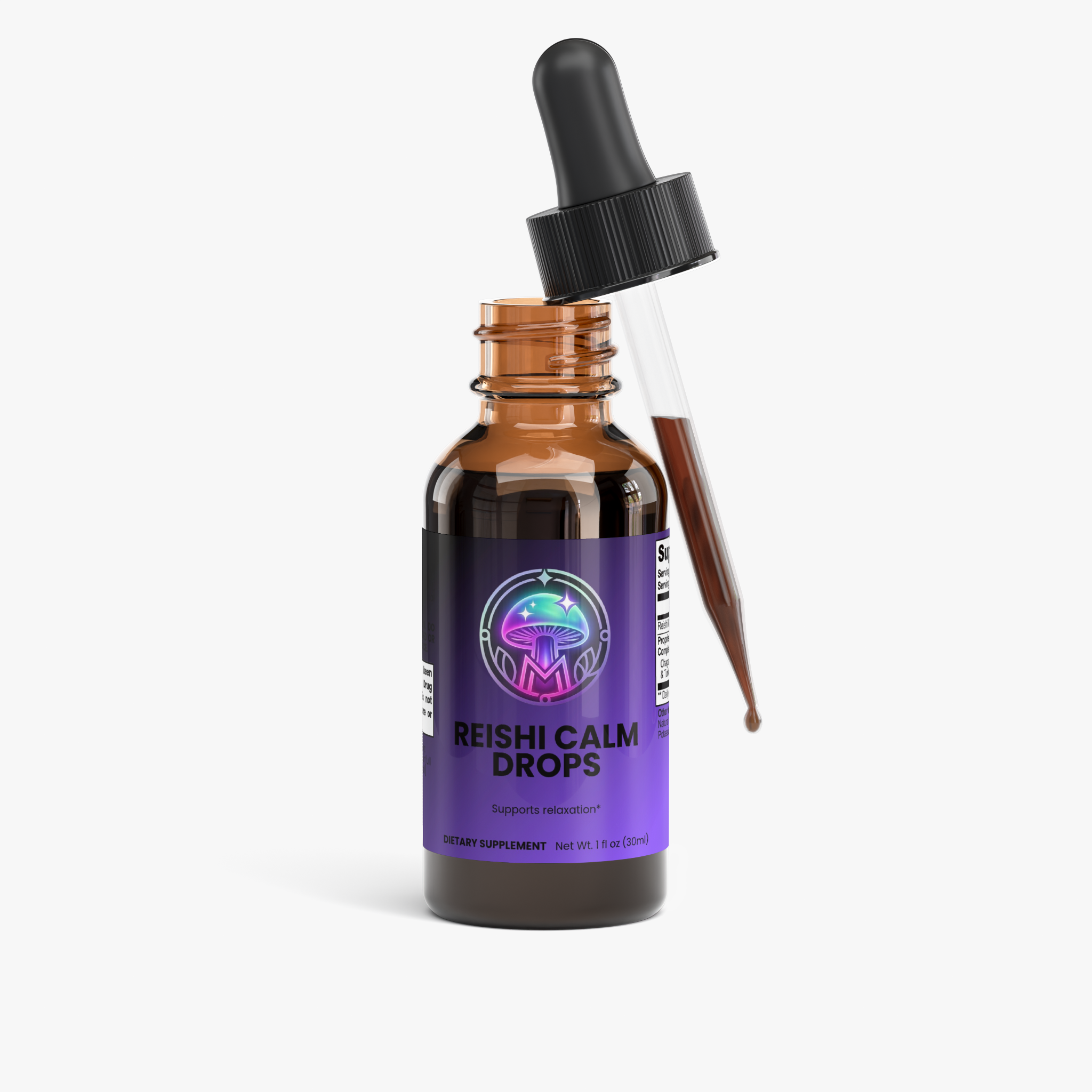 Reishi Relaxing Elixir label detail – The Mushroom Market