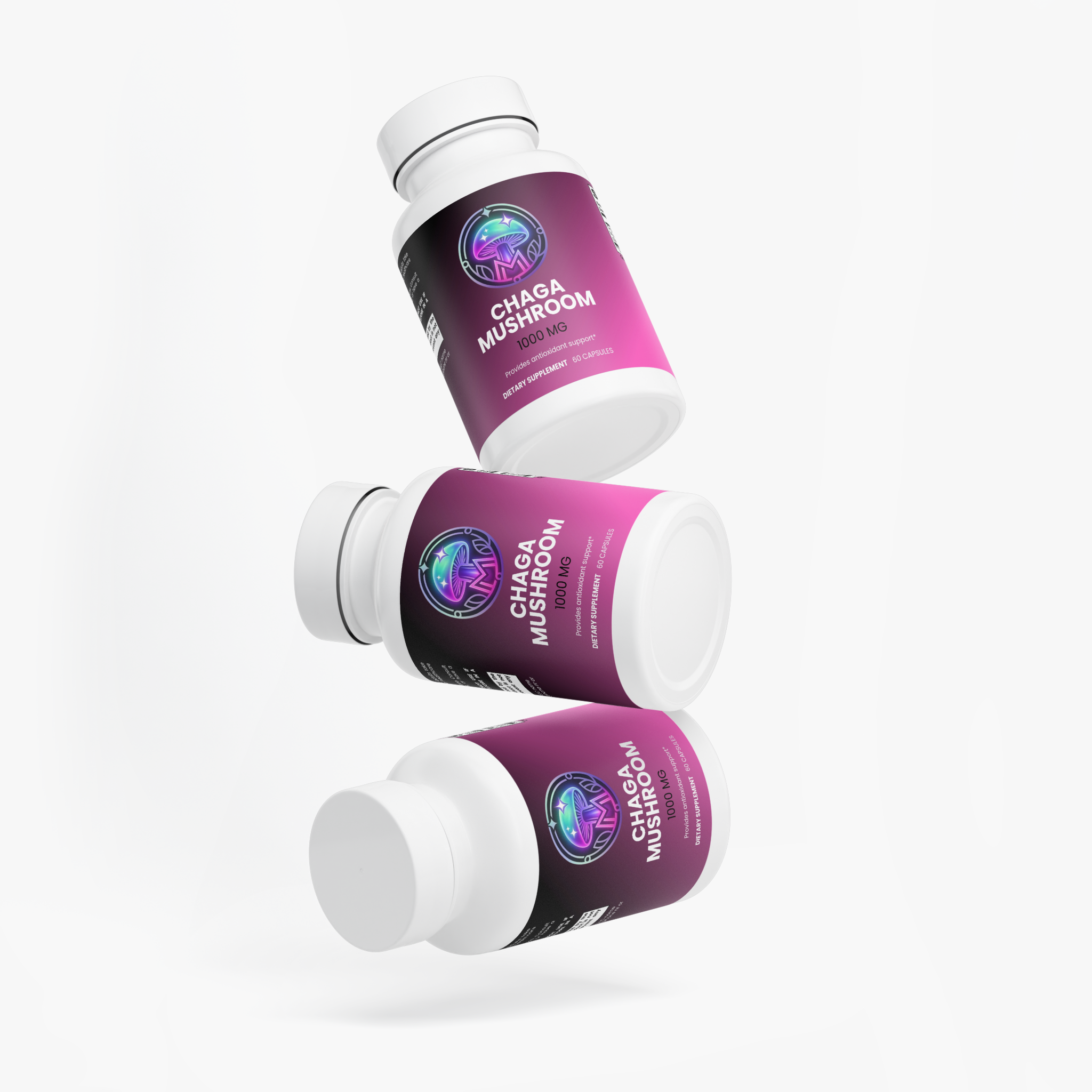 Chaga Mushroom capsule bottle, alternate view – The Mushroom Market