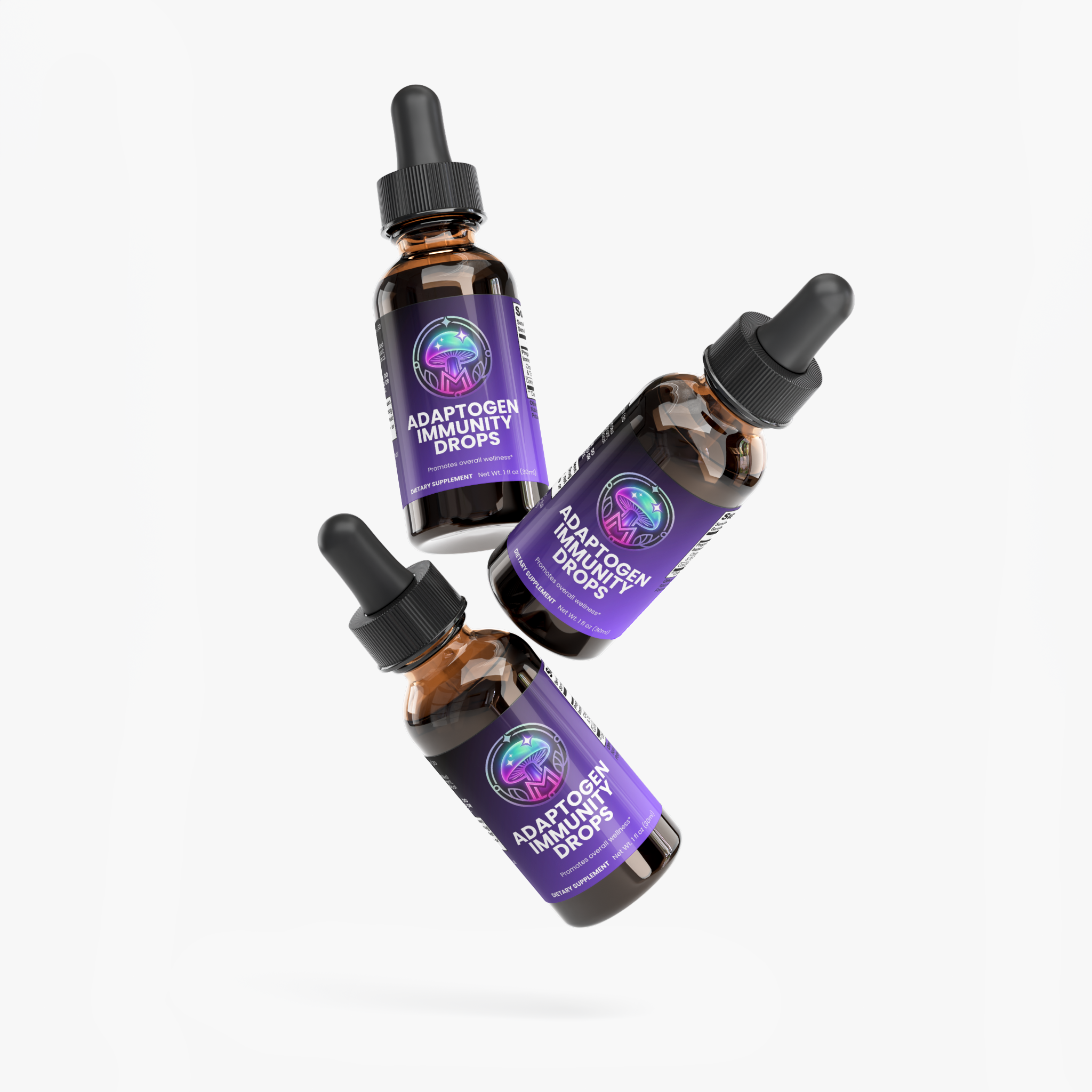 Shroom Immunity Elixir tincture bottle, alternate view – The Mushroom Market