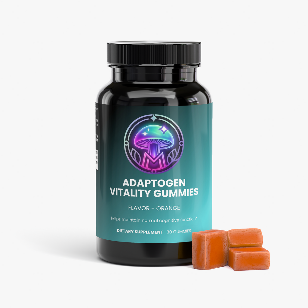 Adaptogen Vitality Gummies label detail – The Mushroom Market
