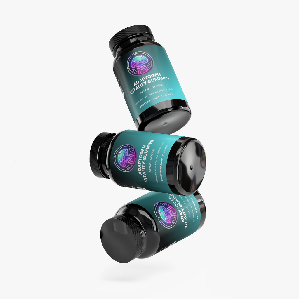 Adaptogen Vitality Gummies jar, alternate view – The Mushroom Market