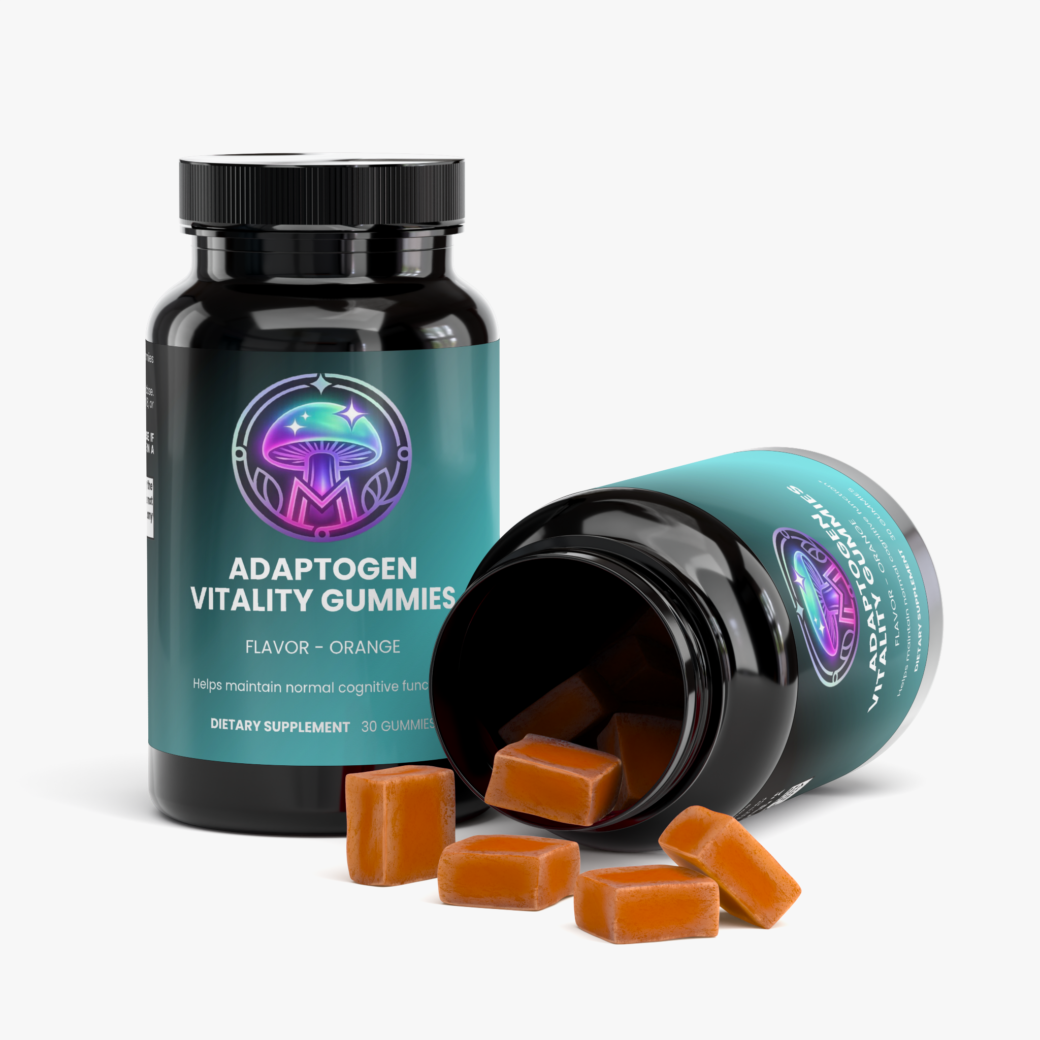 Adaptogen Vitality Gummies ingredients panel – The Mushroom Market