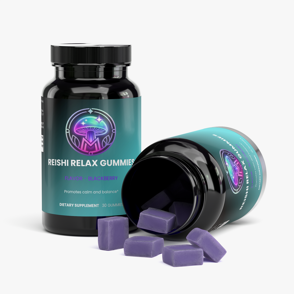 Reishi Relax Gummies ingredients panel – The Mushroom Market
