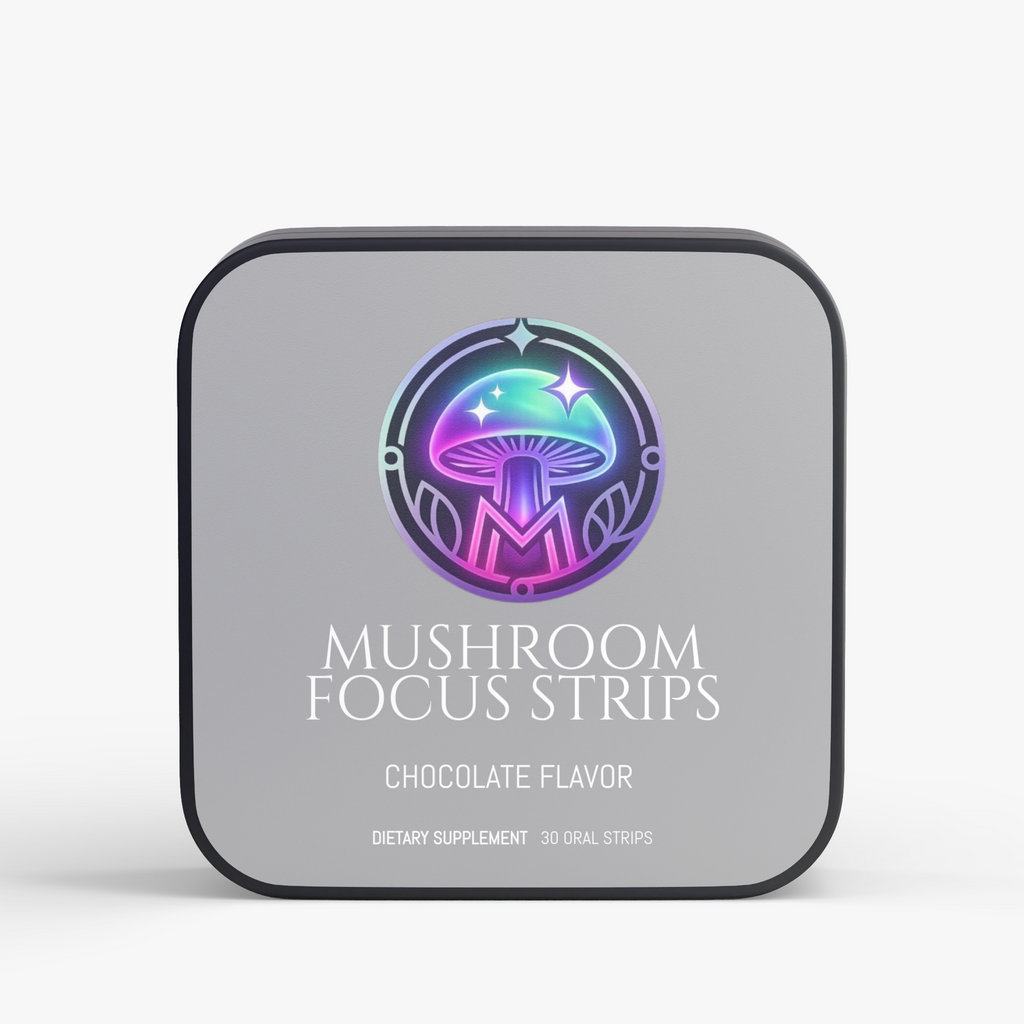Mushroom Focus Strips – chocolate fast-dissolve oral strips in a metal tin – The Mushroom Market