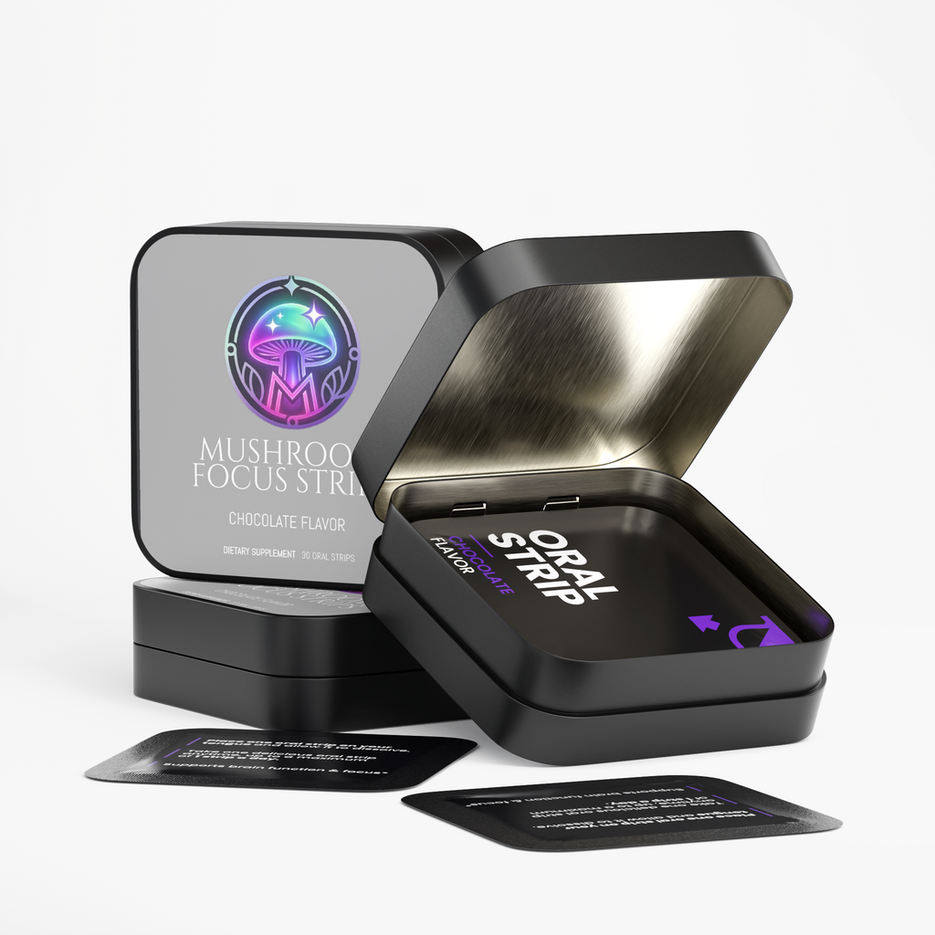 Mushroom Focus Strips tin front panel – The Mushroom Market