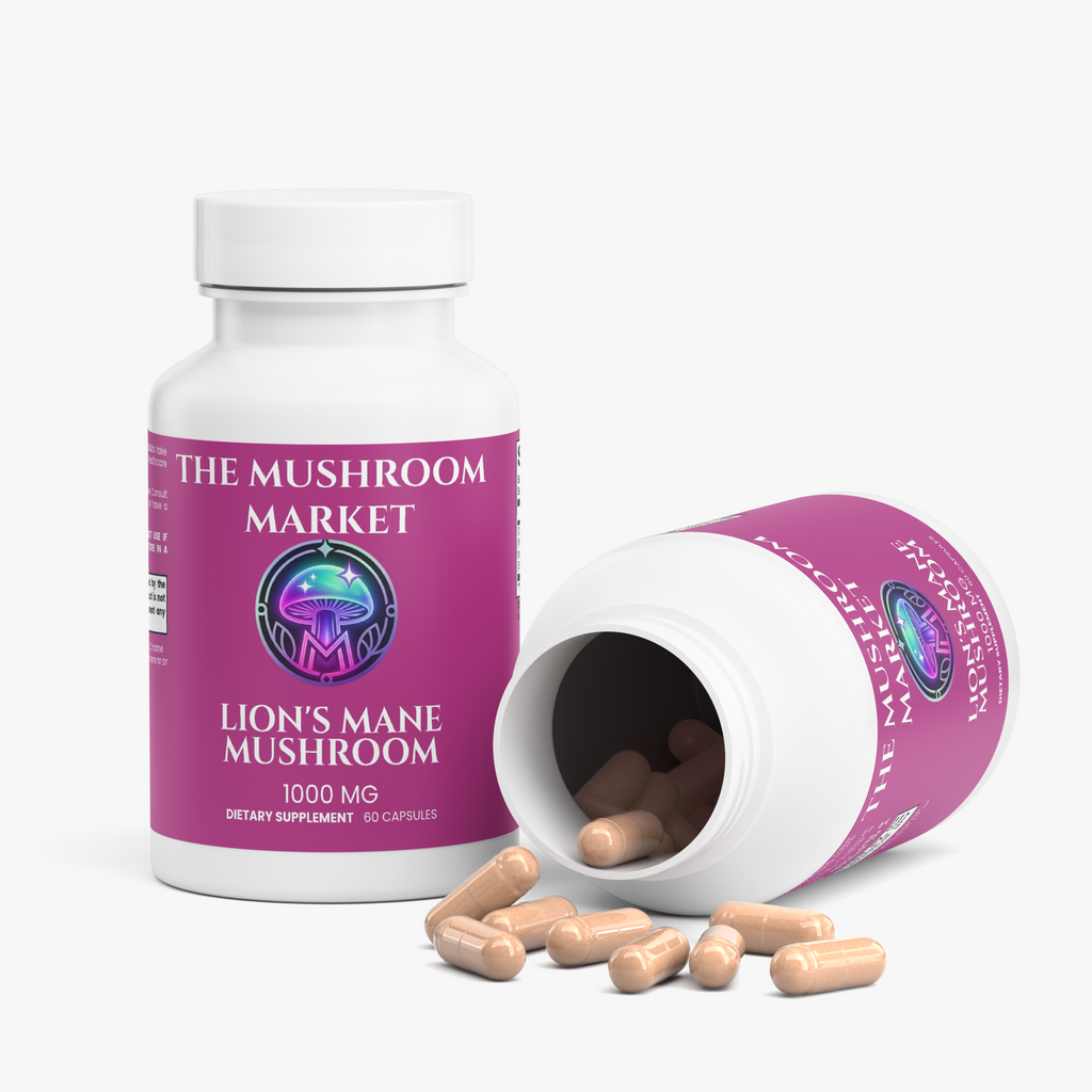 Lion's Mane Mushroom bottle front panel – The Mushroom Market