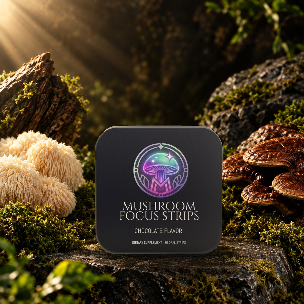 Shroom Focus Strips – chocolate dissolvable mushroom oral strips, 30 count – The Mushroom Market