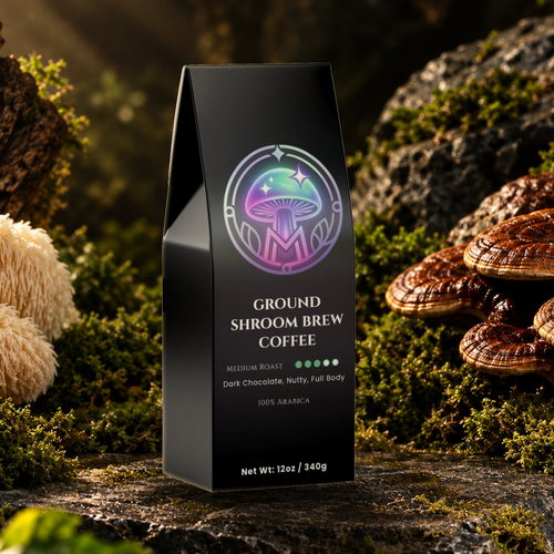 Ground Shroom Brew Coffee – 12 oz medium roast ground mushroom coffee – The Mushroom Market