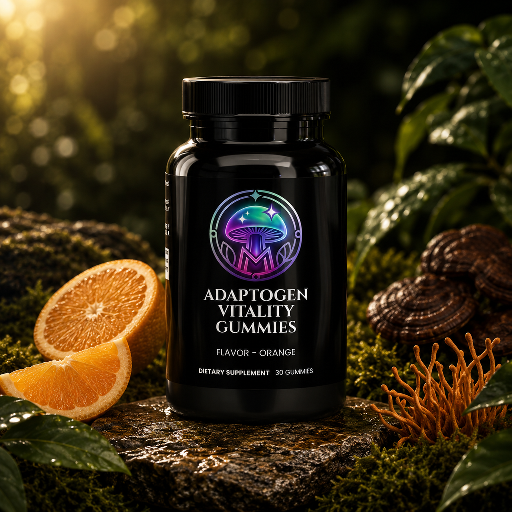 Adaptogen Vitality Gummies – orange morning chews, included in the Gummy Bundle – The Mushroom Market